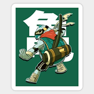 Samurai Turtle Illustration Sticker